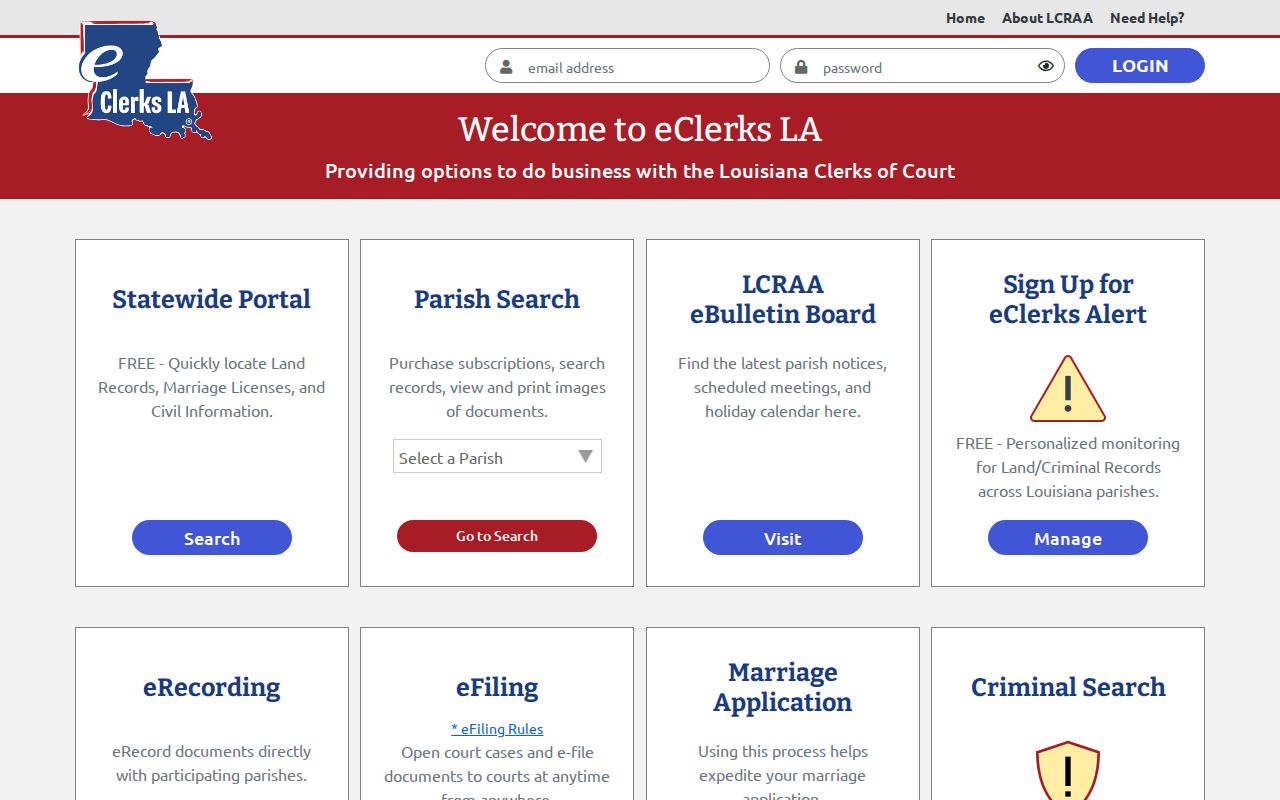 Beauregard Parish criminal court cases eClerks LA search