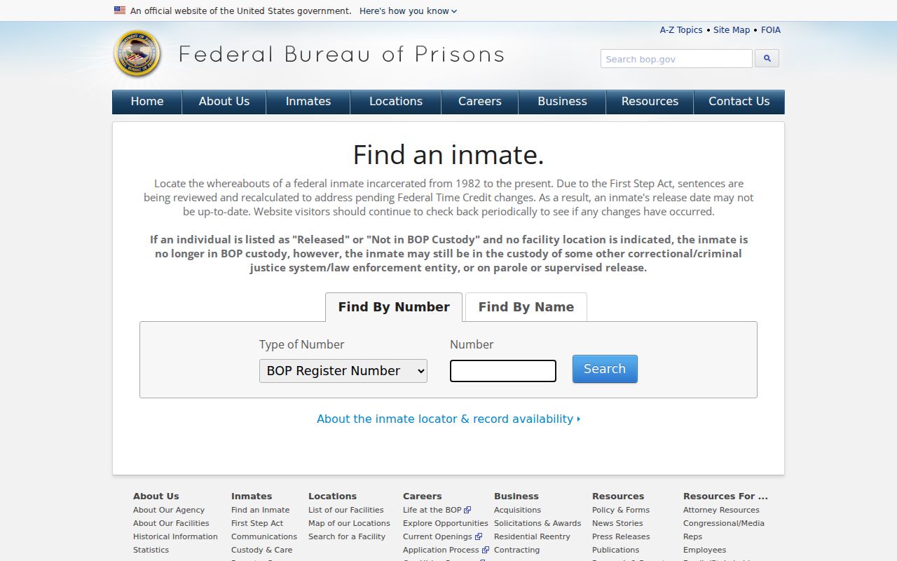 Federal inmate locator for a Merryville criminal records search