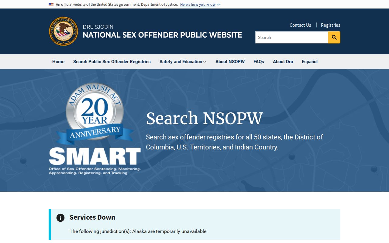 National sex offender search for a Beauregard Parish cross-state check