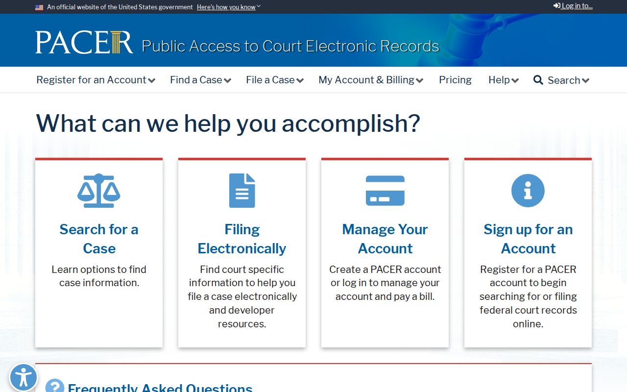 PACER federal court records related to Beauregard Parish registry research